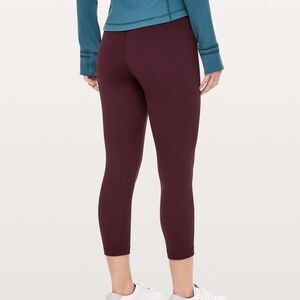 Lululemon Align Crop leggings  *21", Maroon, Size 4